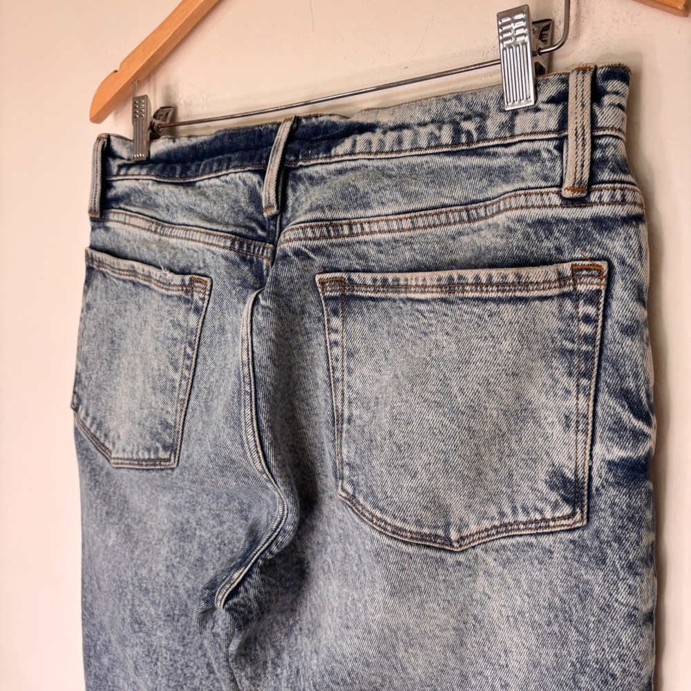 Frame‎ Le Nouveau Straight Leg Acid Wash Denim Jeans Raw Hem 1980s Size 30 - Picture 6 of 7